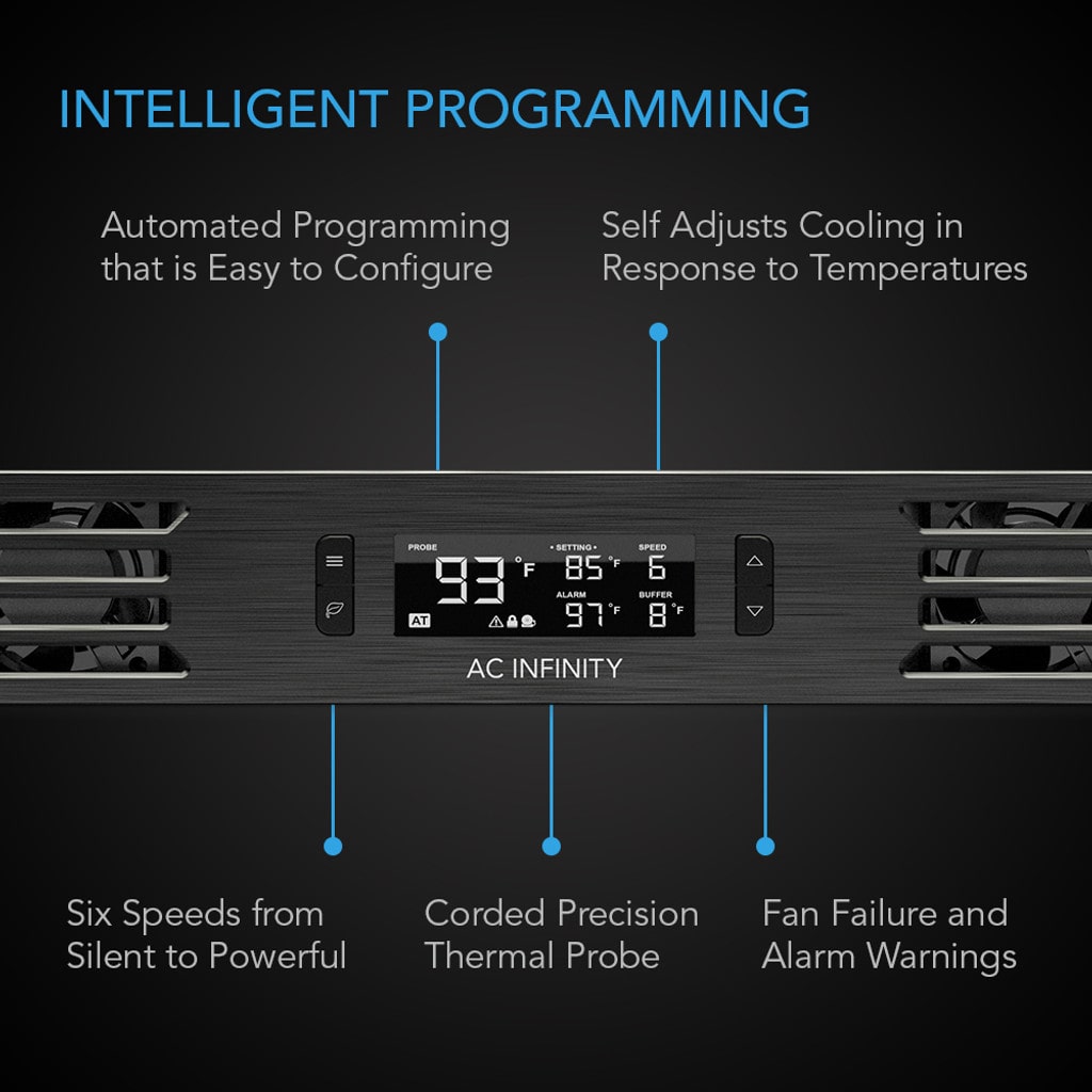 AC Infinity CLOUDPLATE T7-N, Quiet Rack Cooling Fan System 2U, Intake DETAILS