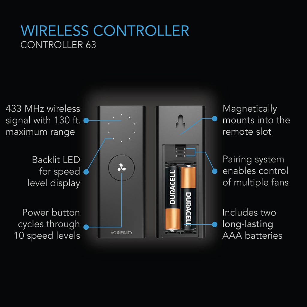 AC Infinity CONTROLLER 63, Wireless Remote Fan Controller DETAILS