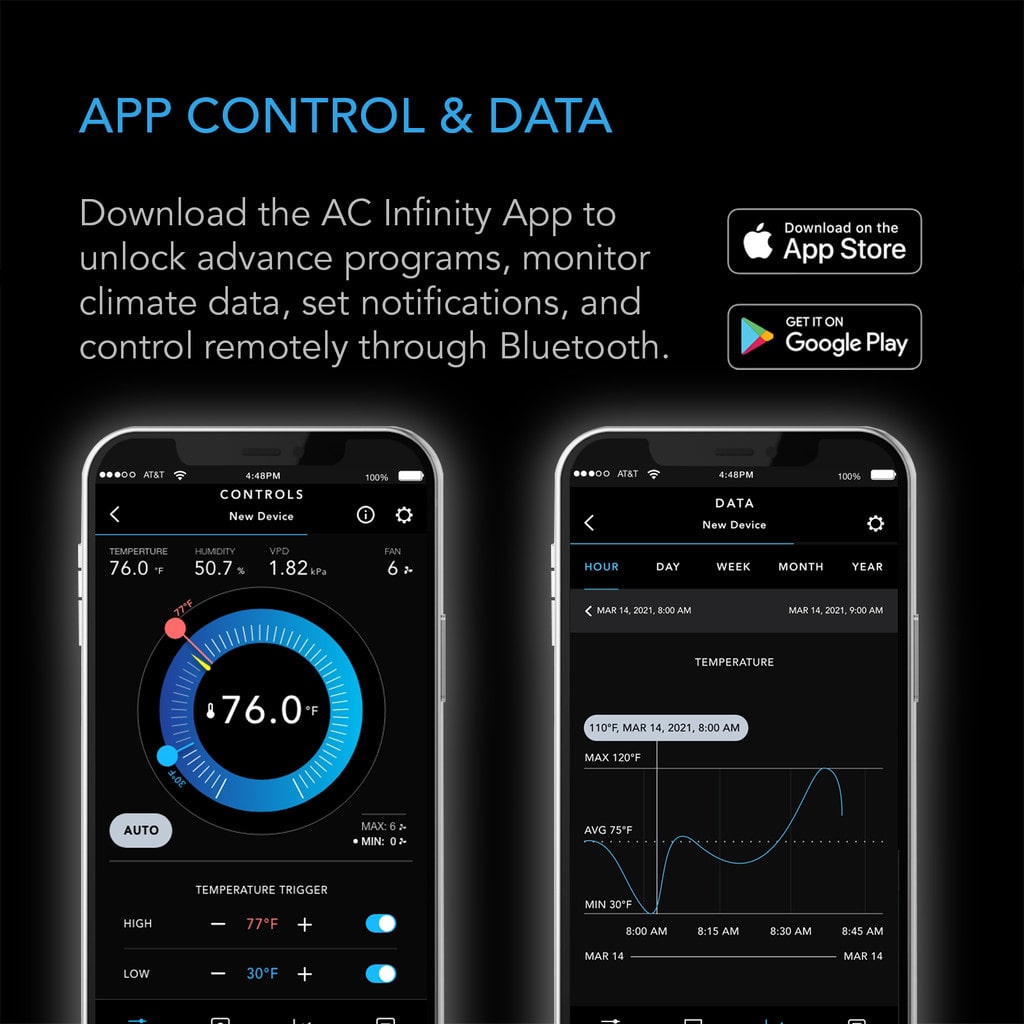 AC Infinity CONTROLLER 67, Temperature and Humidity Fan Controller, with Scheduling, Cycles, Dynamic Speed, Data App DETAILS