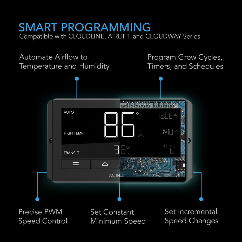 AC Infinity CONTROLLER 67, Temperature and Humidity Fan Controller, with Scheduling, Cycles, Dynamic Speed, Data App DETAILS