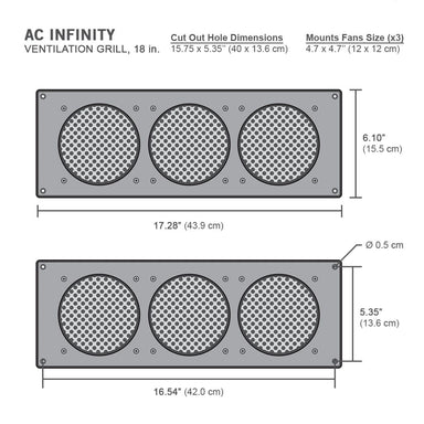 AC Infinity Cabinet Ventilation Grille White, 18 Inch DETAILS