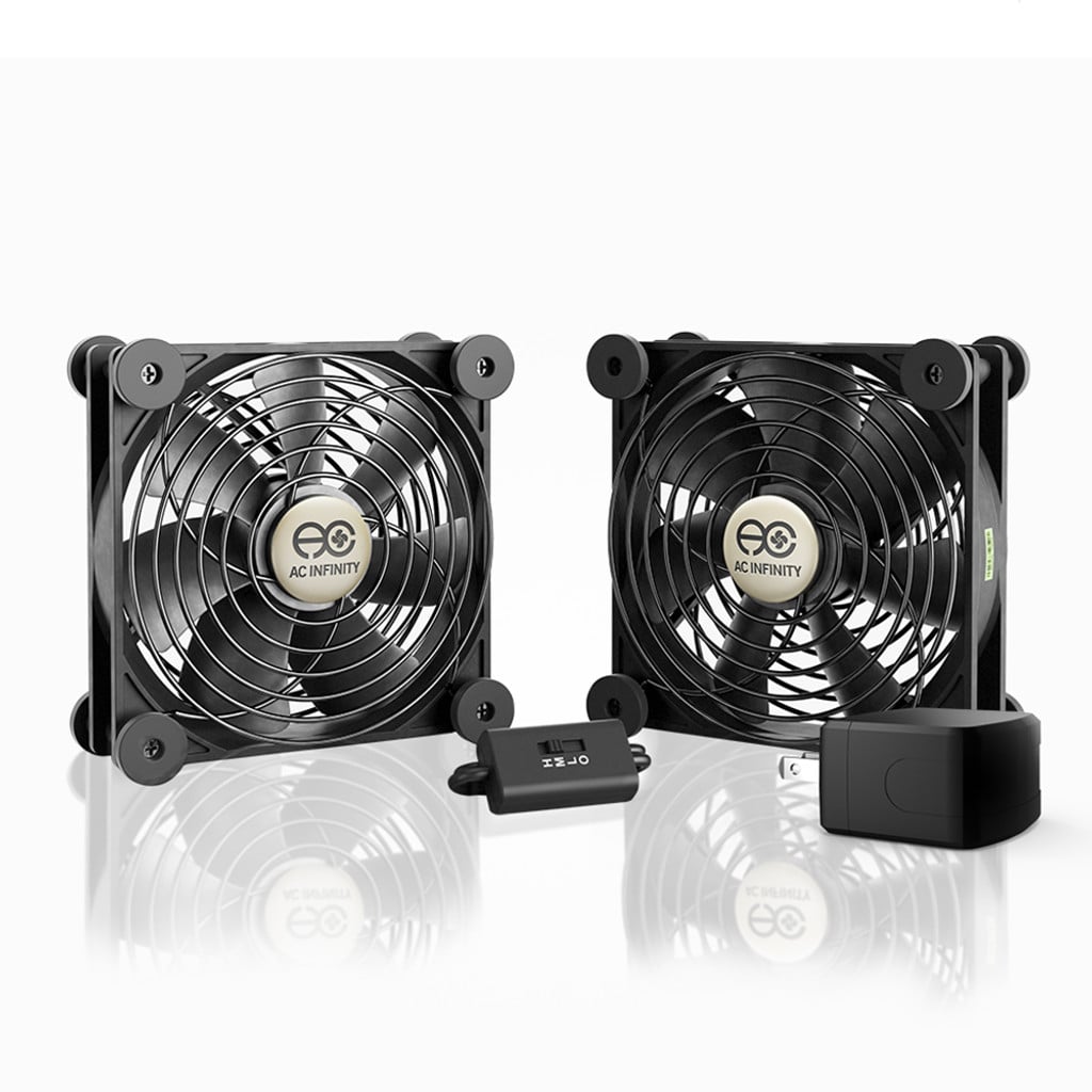 AC Infinity MULTIFAN S7-P, Quiet AC-Powered Cooling Fan, Dual 120mm FRONT SIDE