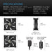 AC Infinity MULTIFAN S7-P, Quiet AC-Powered Cooling Fan, Dual 120mm SPECIFICATIONS