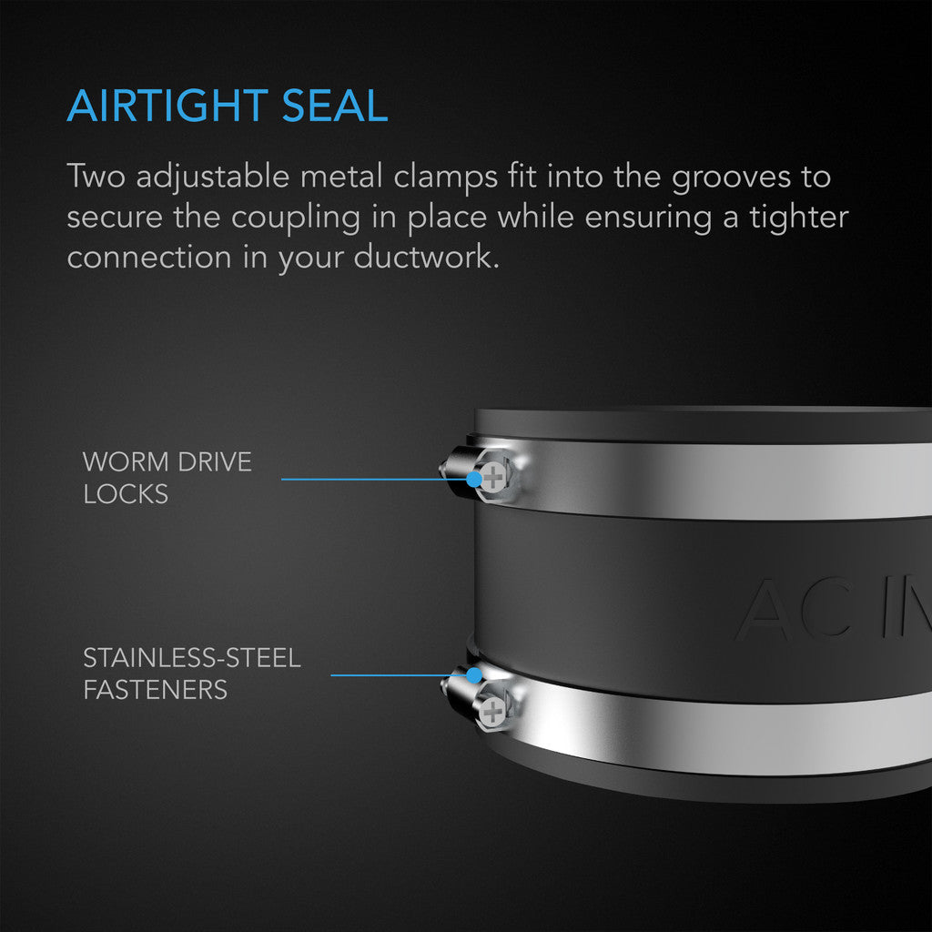 AC Infinity Noise Reduction Clamp, Duct Coupler with Stainless Steel Clamps, 4-Inch DETAILS