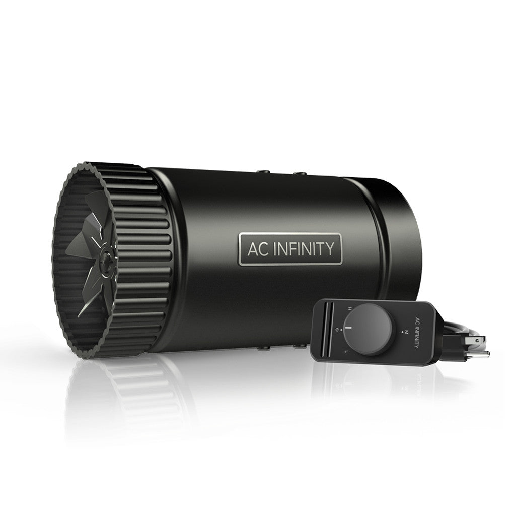 AC Infinity RAXIAL S4, Inline Booster Duct Fan with Speed Controller, 4-Inch SIDE VIEW