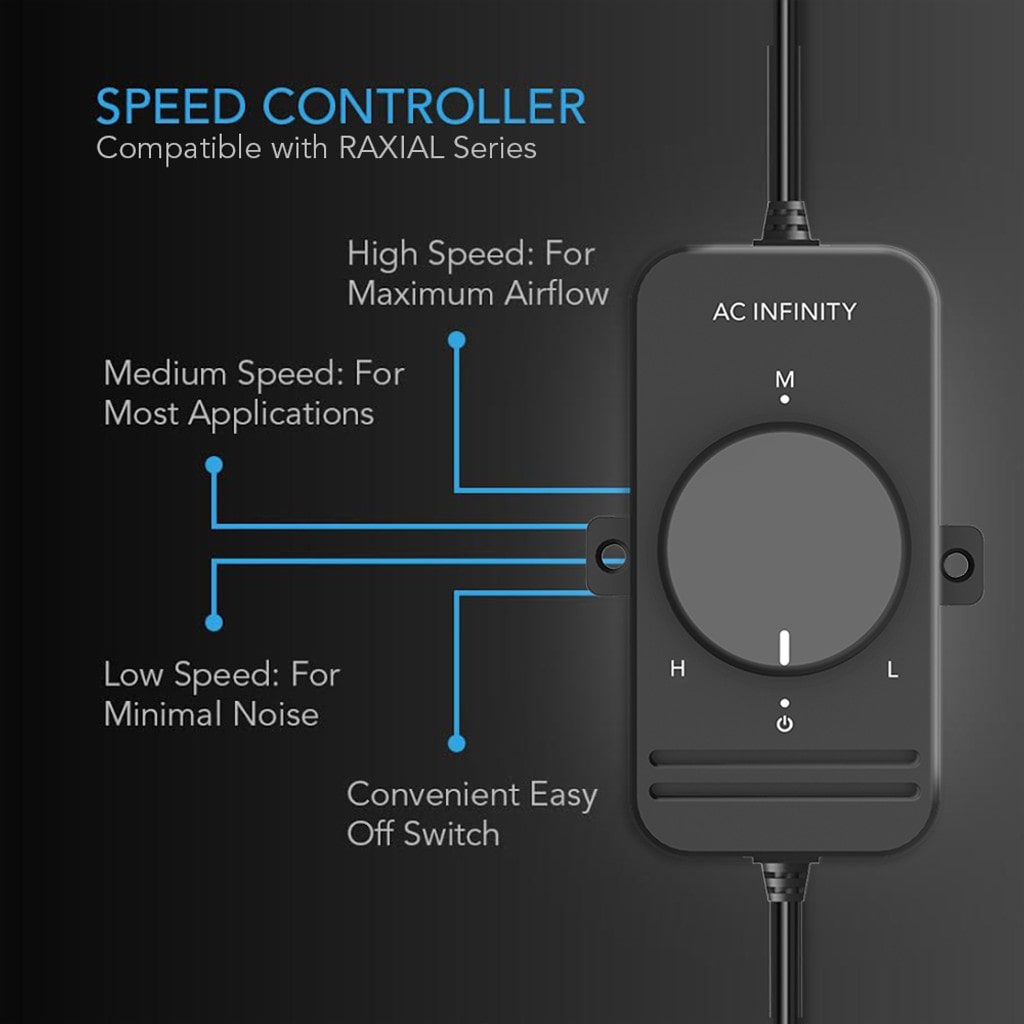 AC Infinity RAXIAL S6, Inline Booster Duct Fan with Speed Controller, 6-Inch DETAILS