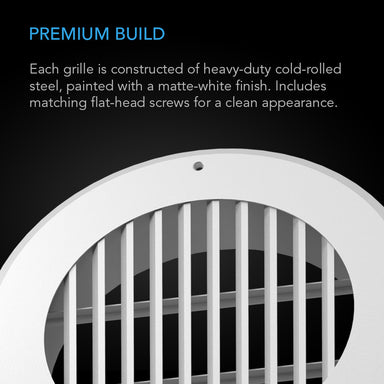 AC Infinity Wall-Mount Duct Grille Vent, White Steel, 4-Inch DETAILS