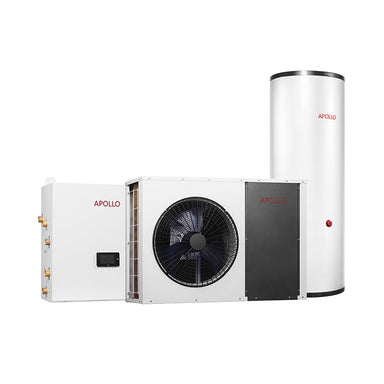 APOLLO Central Heat Pump - 42k btu / 3.5 ton - Air to Water - EVI Inverter DC technology COMPLETE SET