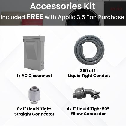 APOLLO Central Heat Pump - 42k btu / 3.5 ton - Air to Water - EVI Inverter DC technology