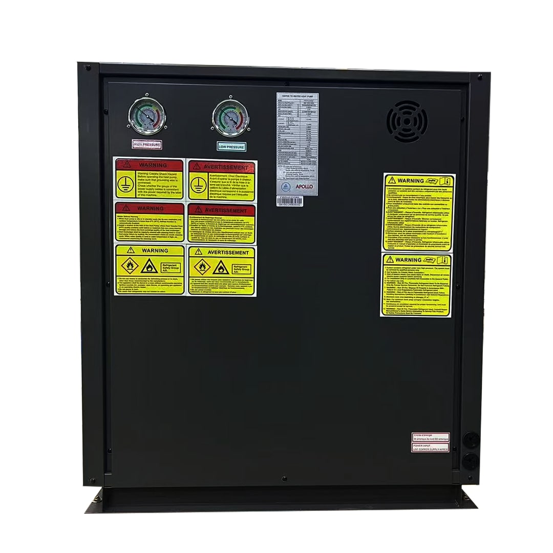 APOLLO Geothermal Heat Pump - 48k btu / 4 ton - Water to Water Heat Pump BACK VIEW