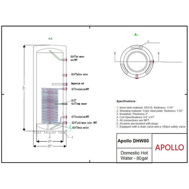 APOLLO Stainless Buffer Tank - 175/250gal