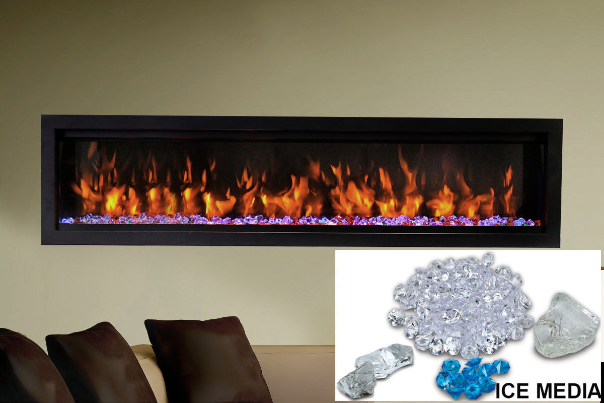 Amantii Symmetry Bespoke 100'' Wall Mount / Recessed Linear Indoor/Outdoor Electric Fireplace