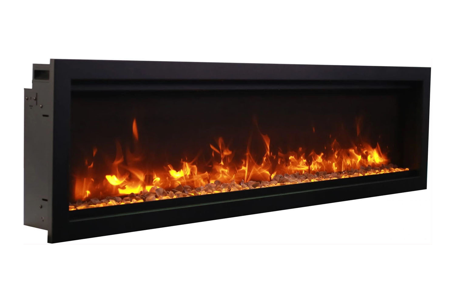 Amantii Symmetry Bespoke 74'' Wall Mount / Recessed Linear Indoor/Outdoor Electric Fireplace