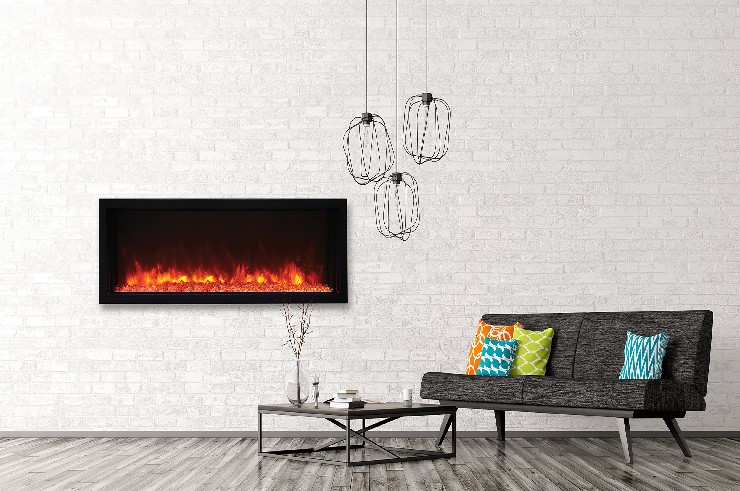 Amantii Panorama 50 inch Extra Slim Built-in Indoor/Outdoor Linear Electric Fireplace