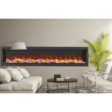 Amantii Symmetry Bespoke 50'' Wall Mount / Recessed Linear Indoor/Outdoor Electric Fireplace SAMPLE PHOTO