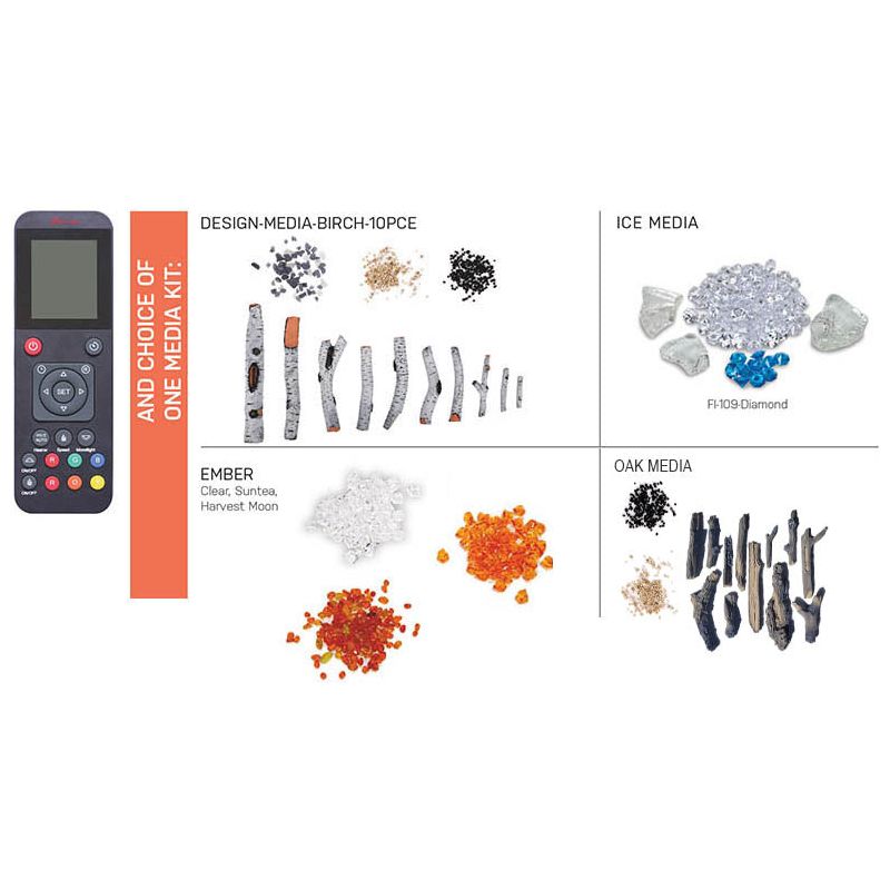 Amantii Symmetry Bespoke 88'' Wall Mount / Recessed Linear Indoor/Outdoor Electric Fireplace DESIGN OPTIONS