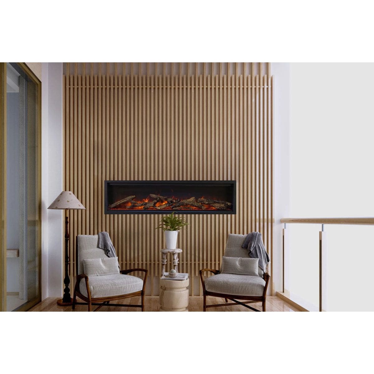 Amantii Symmetry Lumina 50'' Wall Mount / Recessed Smart Indoor/Outdoor Electric Fireplace SAMPLE PHOTO