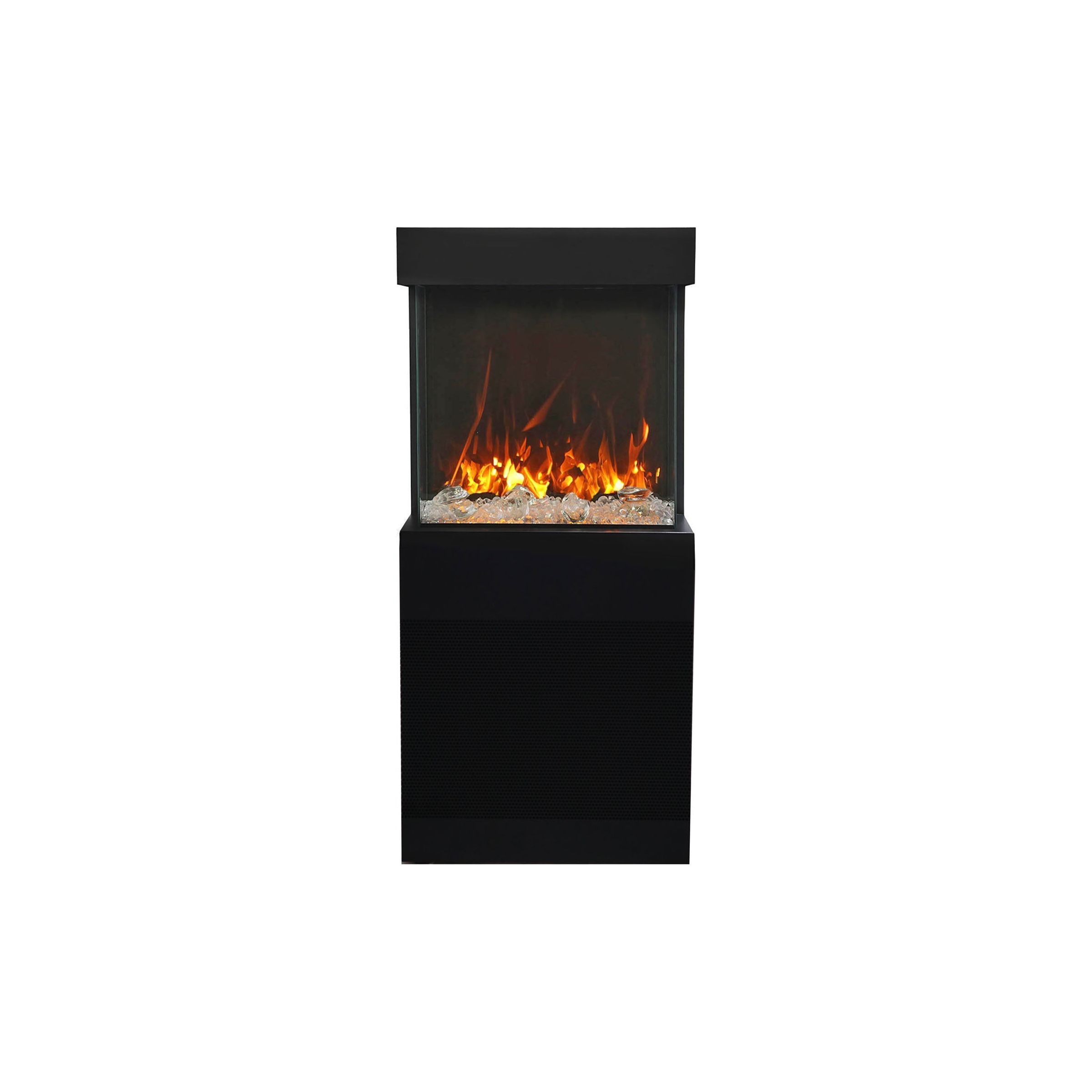 Amantii 2025WM Cube 3-Sided View Built In Indoor/Outdoor Electric Fireplace FRONT VIEW
