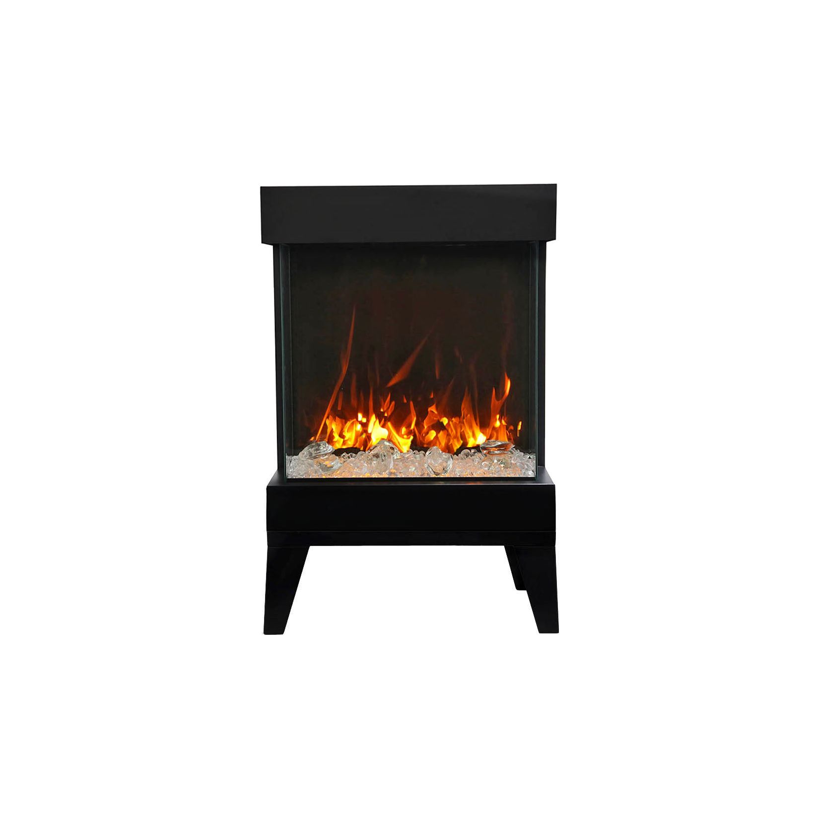 Amantii 2025WM Cube 3-Sided View Built In Indoor/Outdoor Electric Fireplace FRONT VIEW