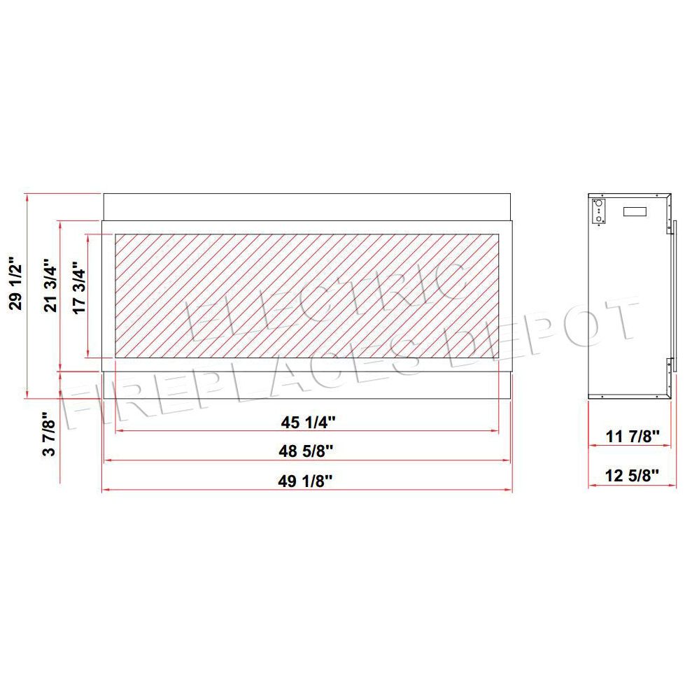 Amantii Panorama 50-inch Built-in Tall & Deep Indoor/Outdoor Linear Electric Fireplace
