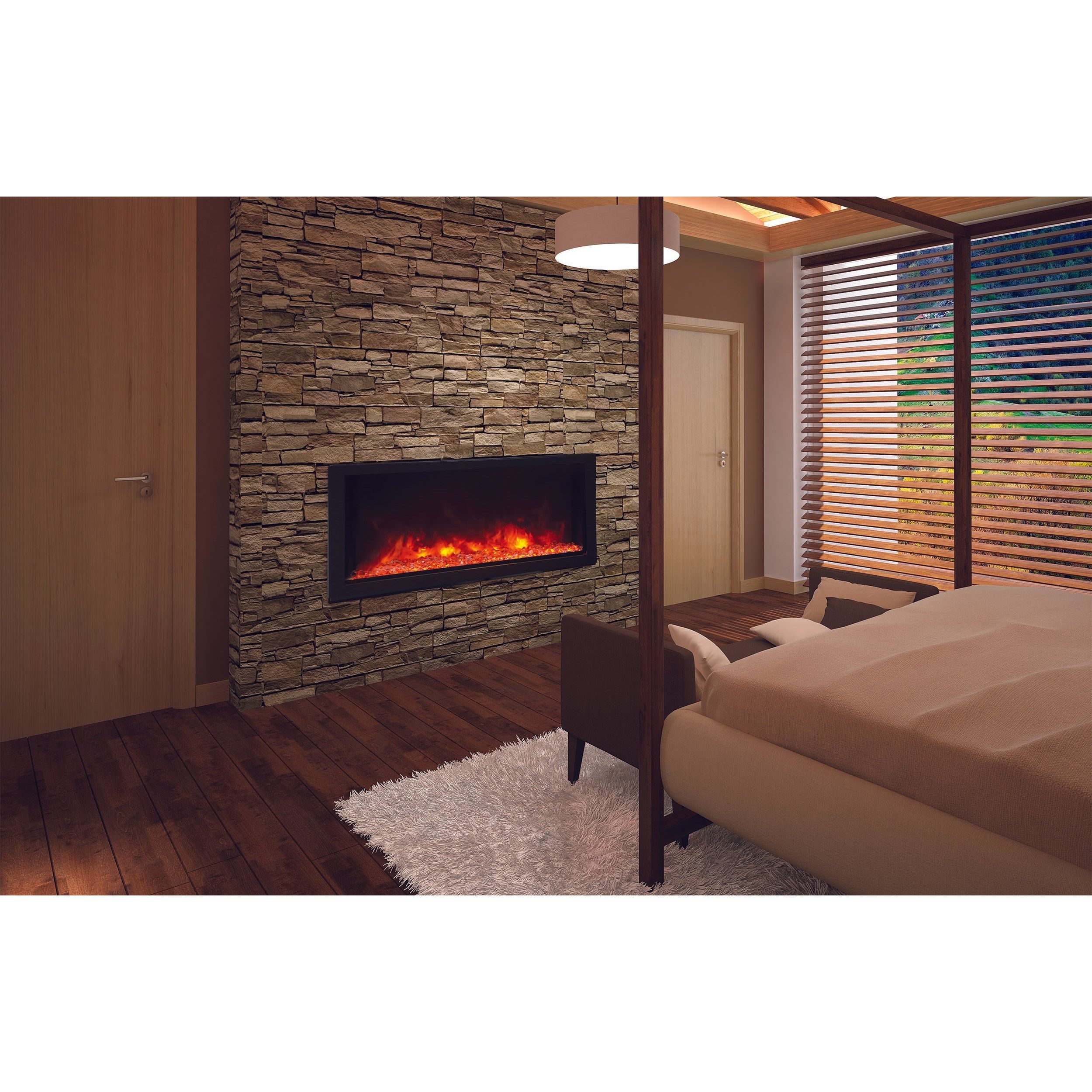 Amantii Panorama 50-inch Built-in Tall & Deep Indoor/Outdoor Linear Electric Fireplace SAMPLE PHOTO