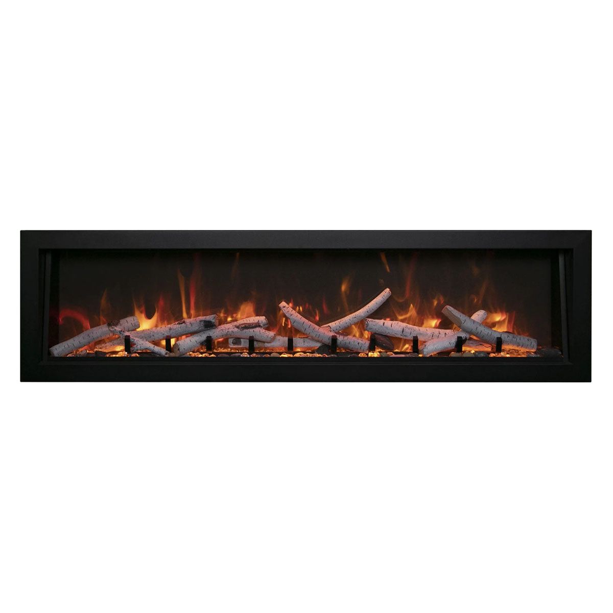 Amantii Panorama 50-inch Built-in Tall & Deep Indoor/Outdoor Linear Electric Fireplace FRONT VIEW