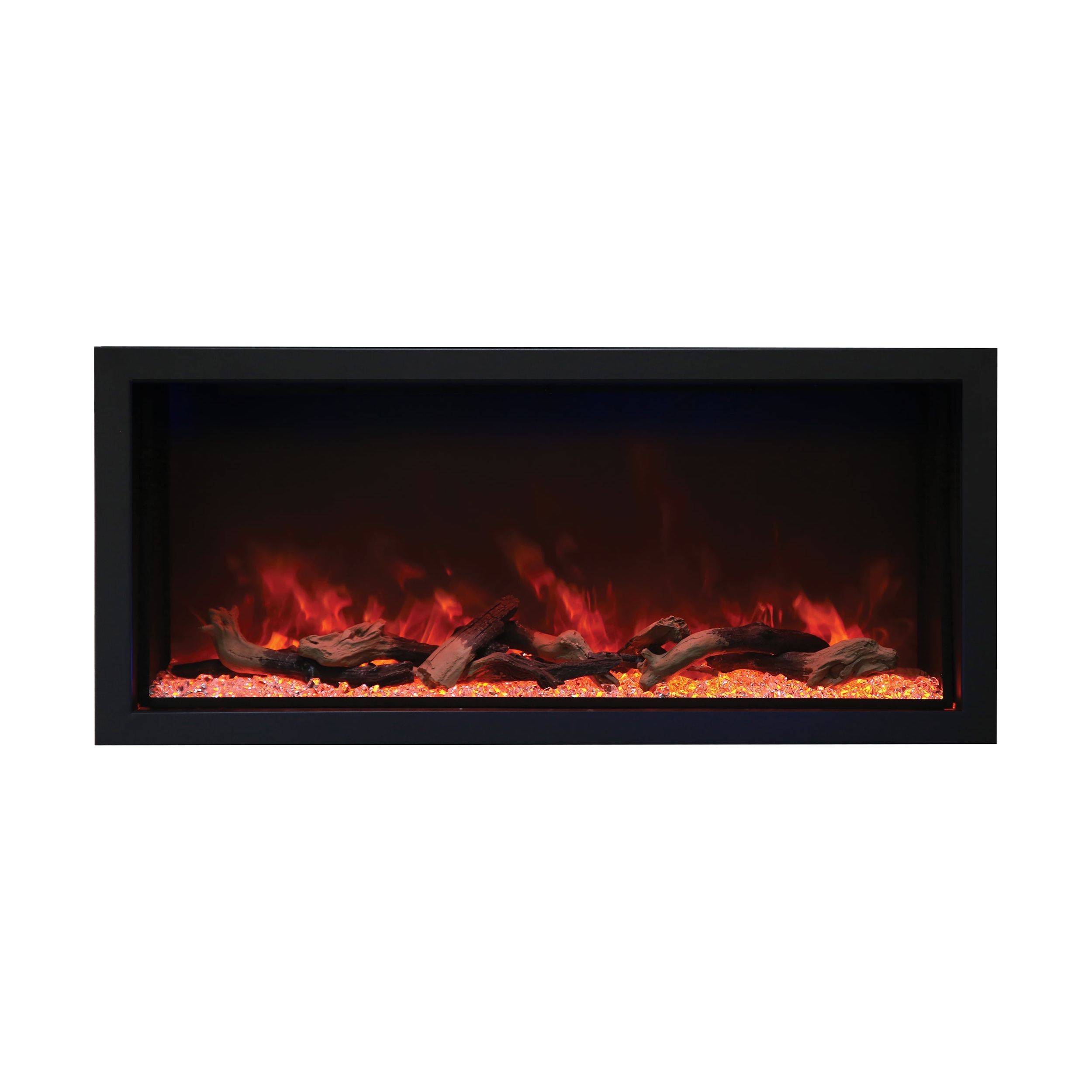 Amantii Panorama 50-inch Built-in Tall & Deep Indoor/Outdoor Linear Electric Fireplace FRONT VIEW