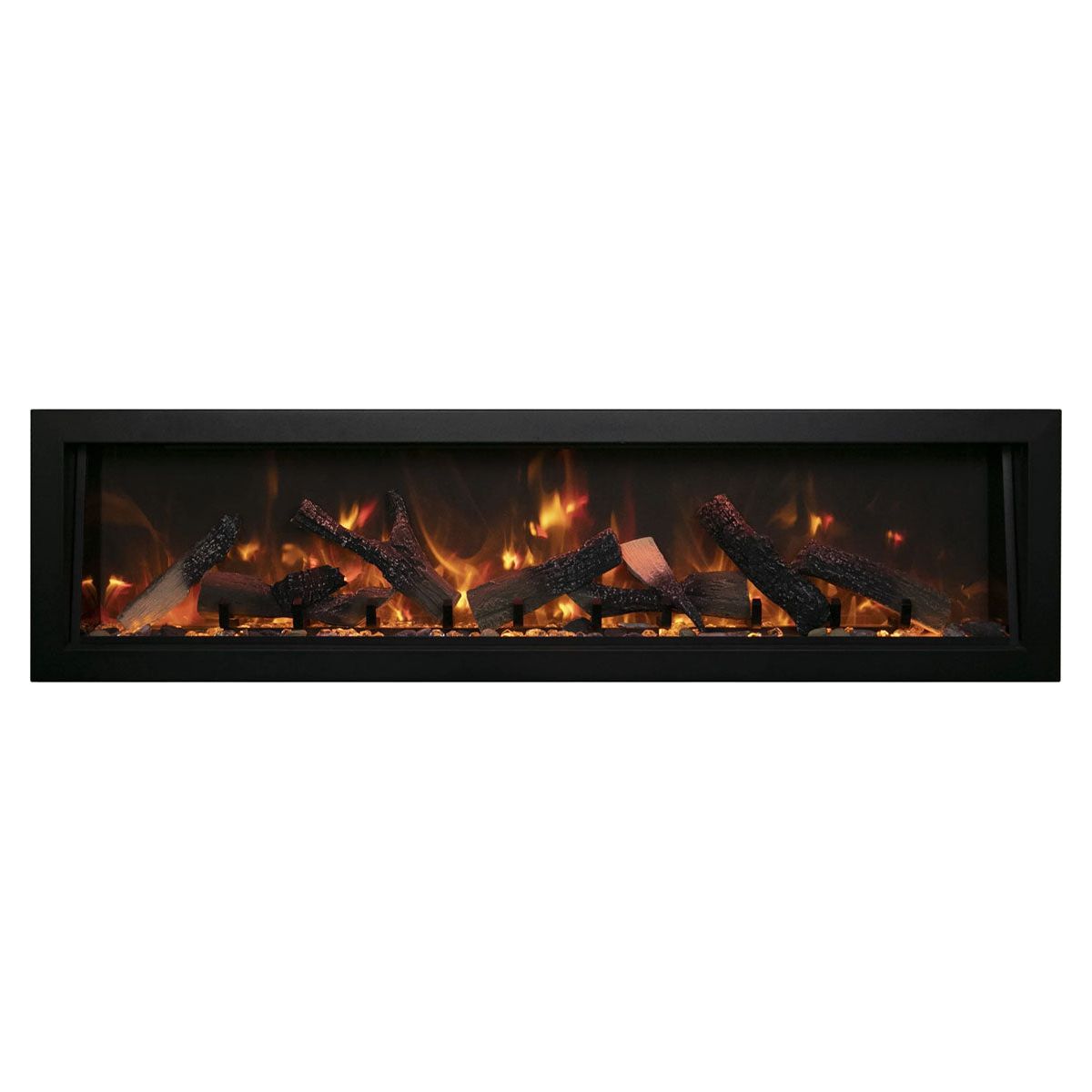 Amantii Panorama 50-inch Built-in Tall & Deep Indoor/Outdoor Linear Electric Fireplace FRONT VIEW