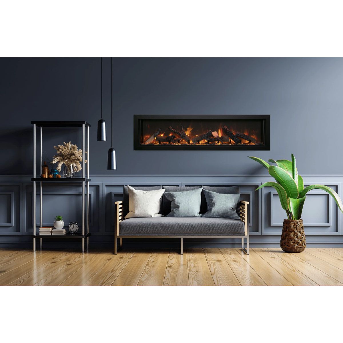 Amantii Panorama 50-inch Deep Built-in Indoor/Outdoor Linear Electric Fireplace SAMPLE PHOTO