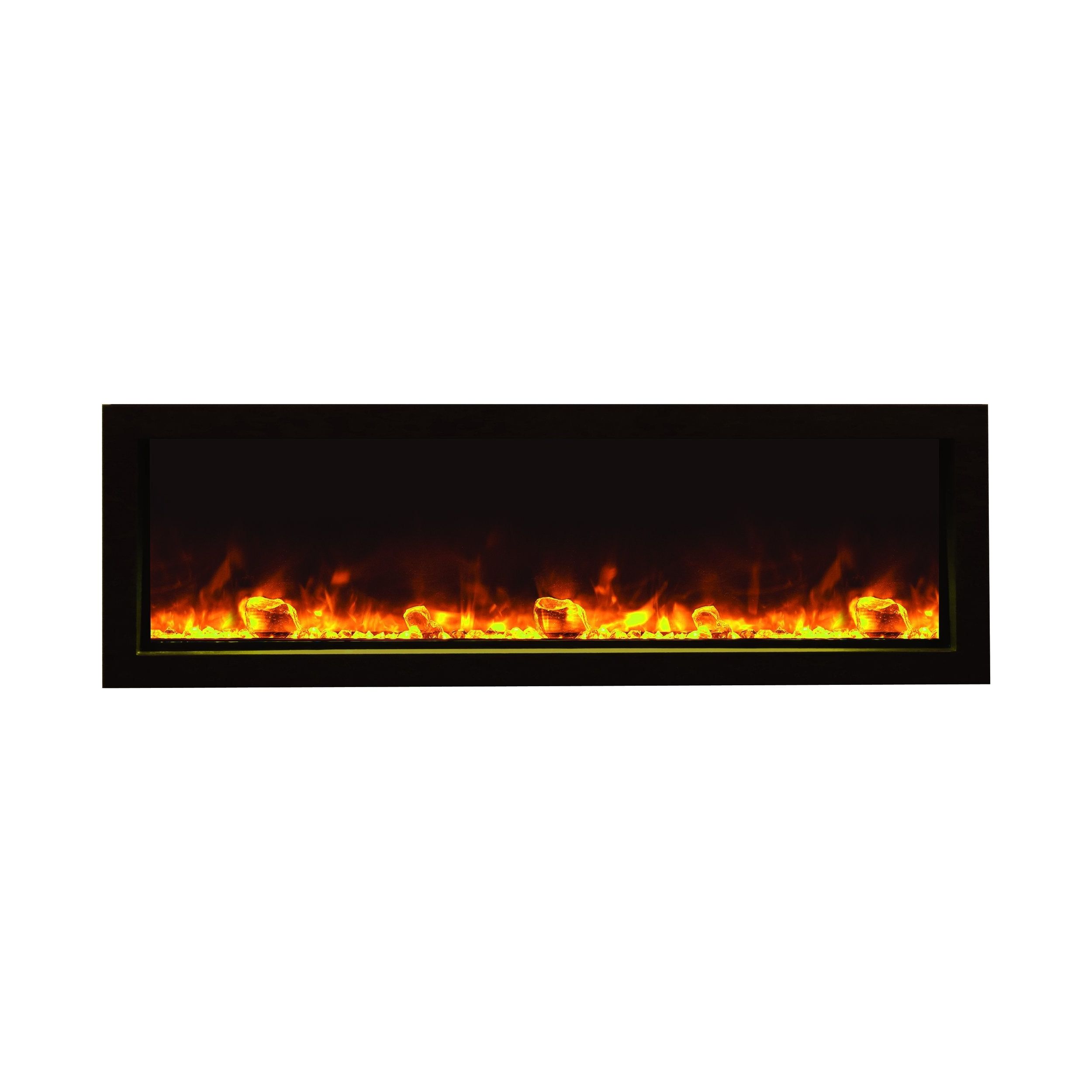 Amantii Panorama 50-inch Slim Built-in Indoor/Outdoor Linear Electric Fireplace FRONT VIEW