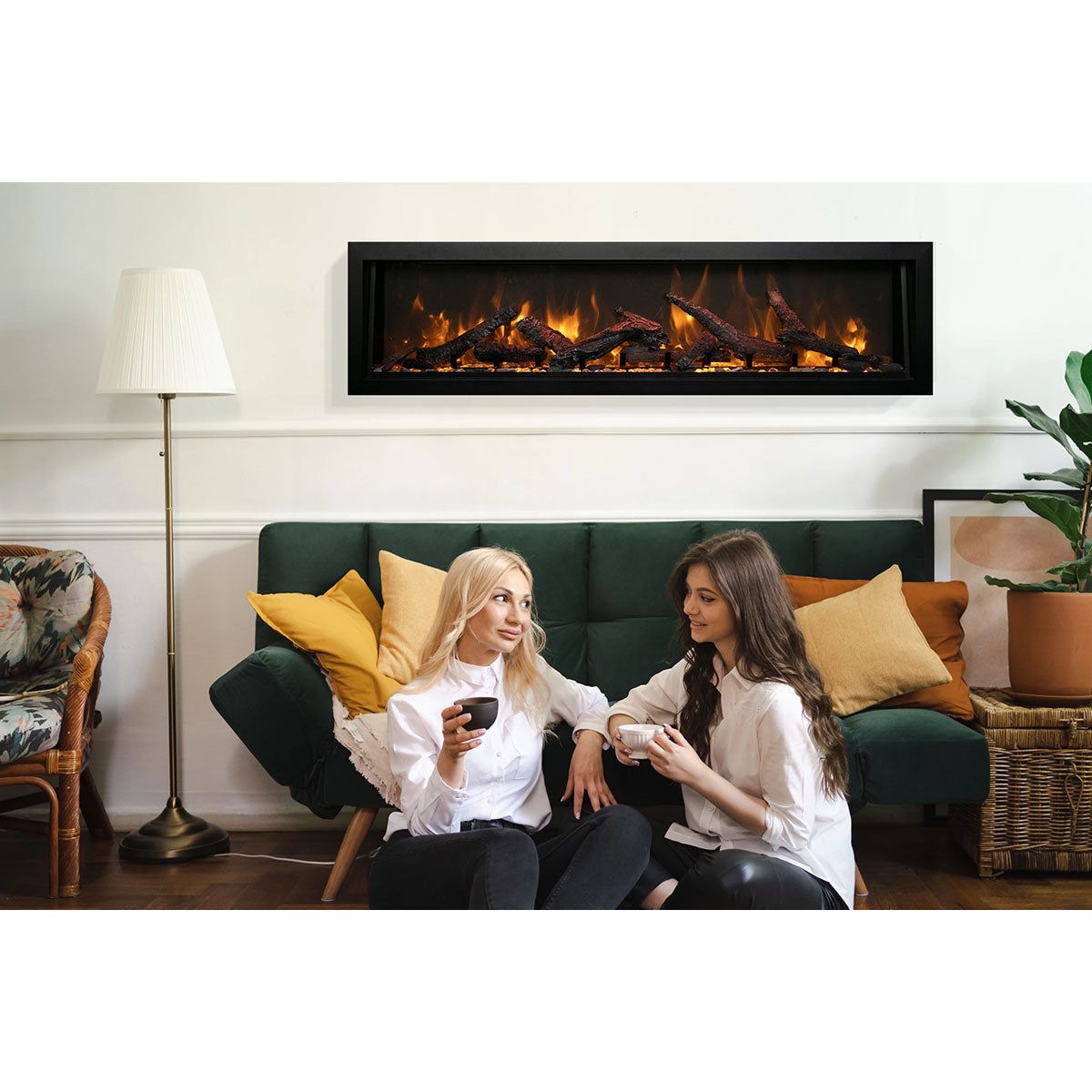 Amantii Panorama 60-inch Built-in Tall & Deep Indoor/Outdoor Linear Electric Fireplace SAMPLE PHOTO