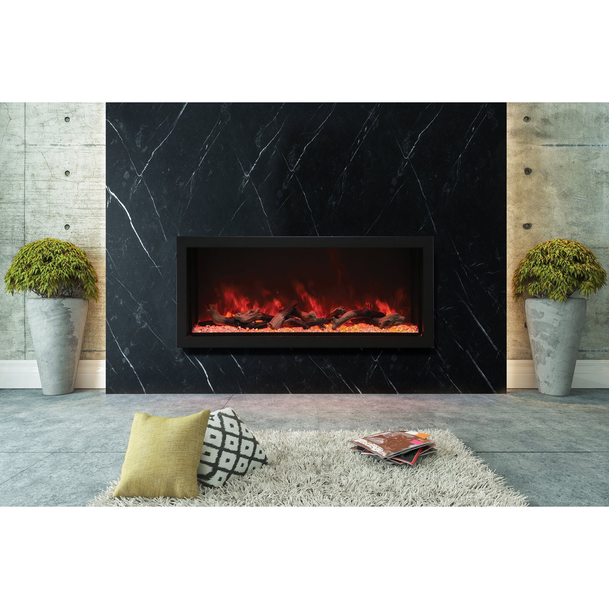 Amantii Panorama 60-inch Built-in Tall & Deep Indoor/Outdoor Linear Electric Fireplace SAMPLE PHOTO
