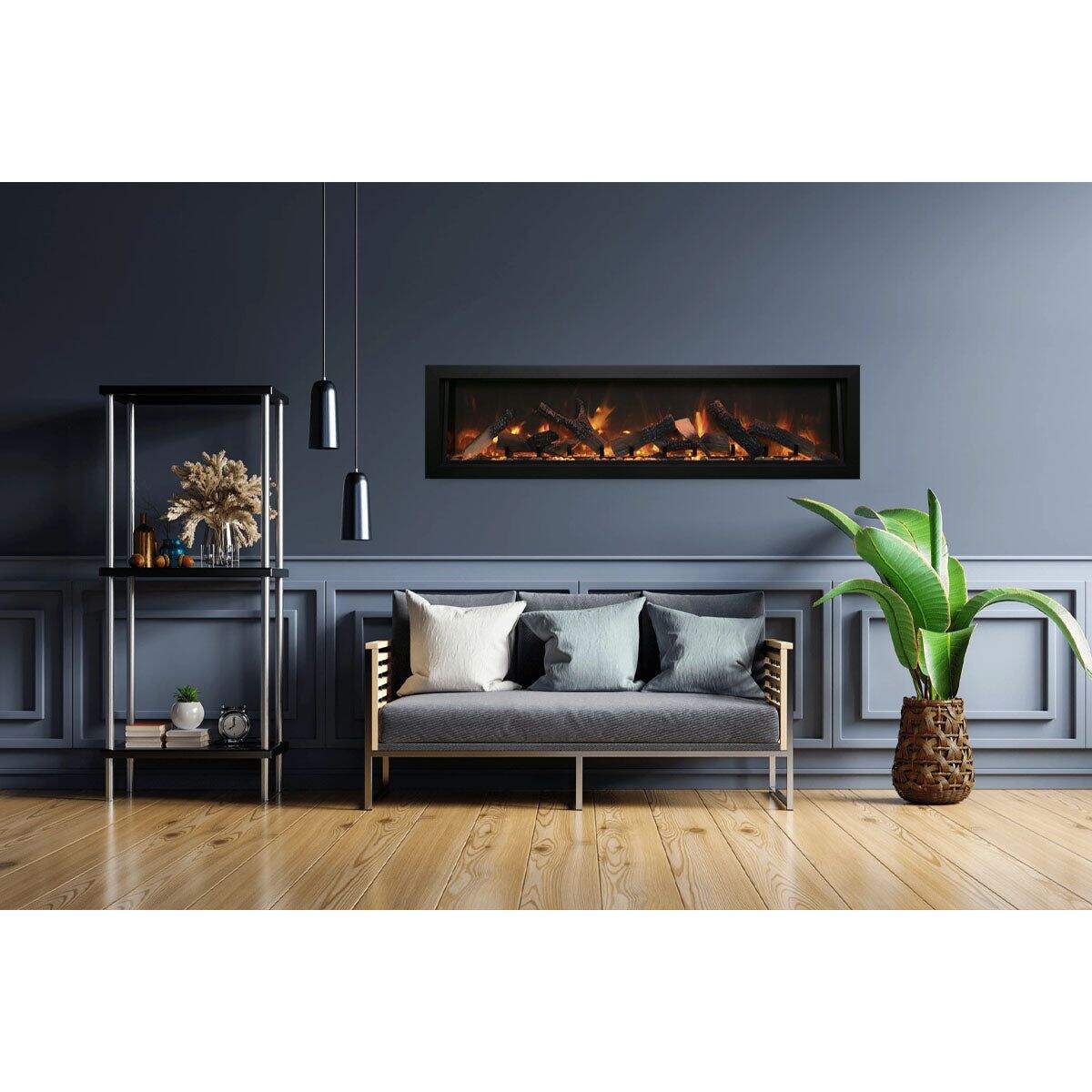 Amantii Panorama 60-inch Deep Built-in Indoor/Outdoor Linear Electric Fireplace SAMPLE PHOTO