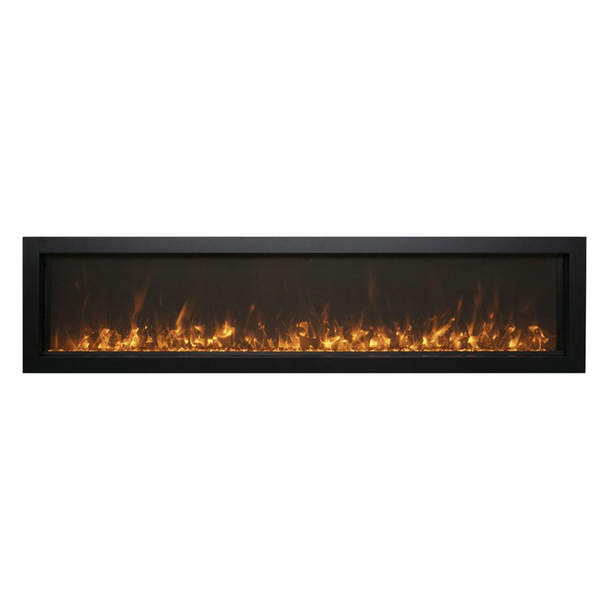 Amantii Panorama 60 inch Extra Slim Built-in Indoor/Outdoor Linear Electric Fireplace FRONT VIEW
