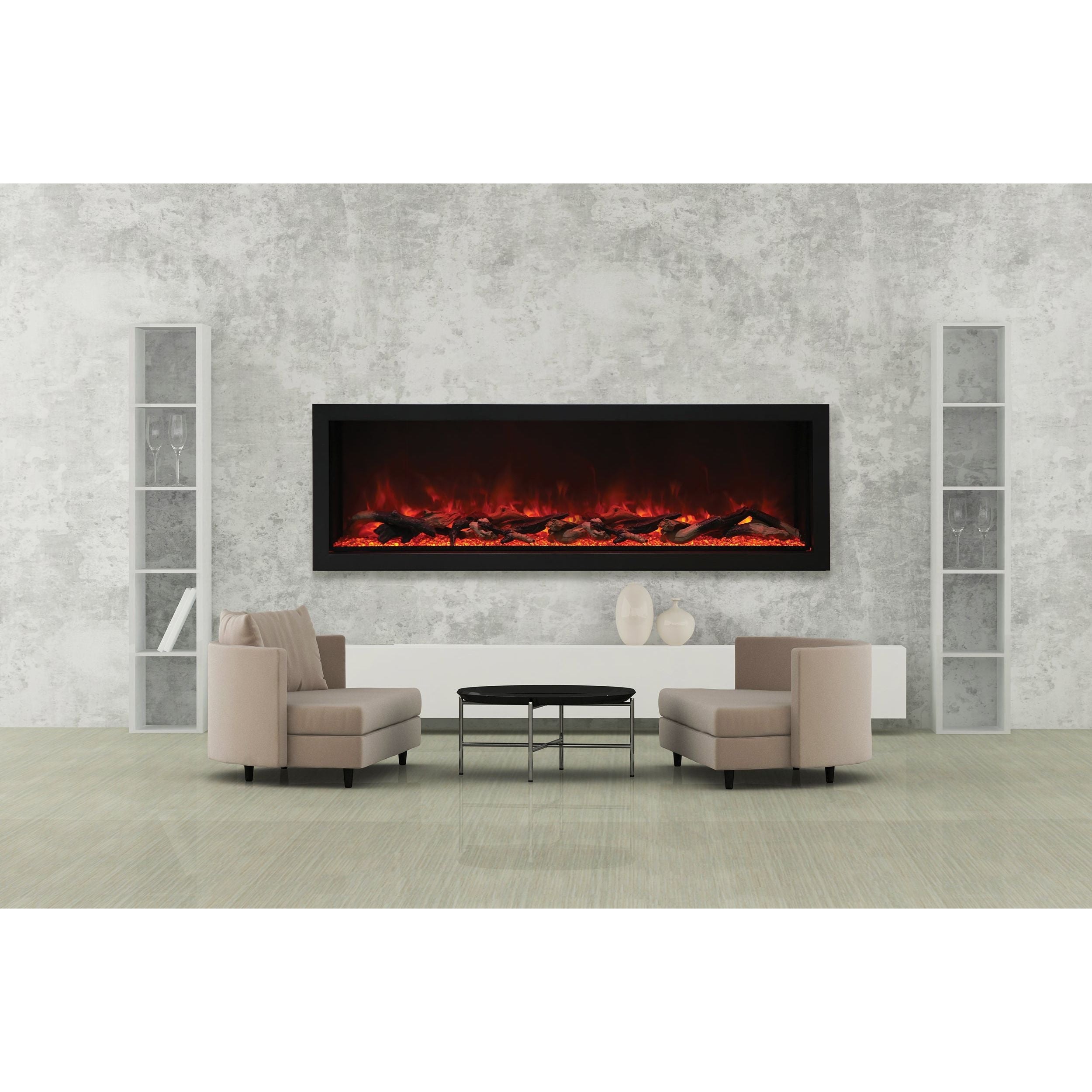 Amantii Panorama 72-inch Built-in Tall & Deep Indoor/Outdoor Linear Electric Fireplace SAMPLE PHOTO