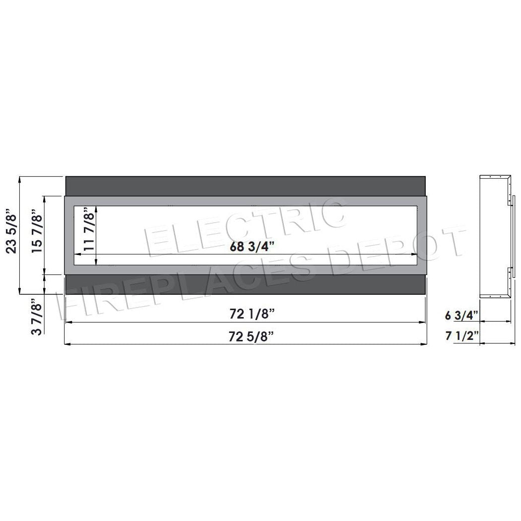 Amantii Panorama 72-inch Slim Built-in Indoor/Outdoor Linear Electric Fireplace