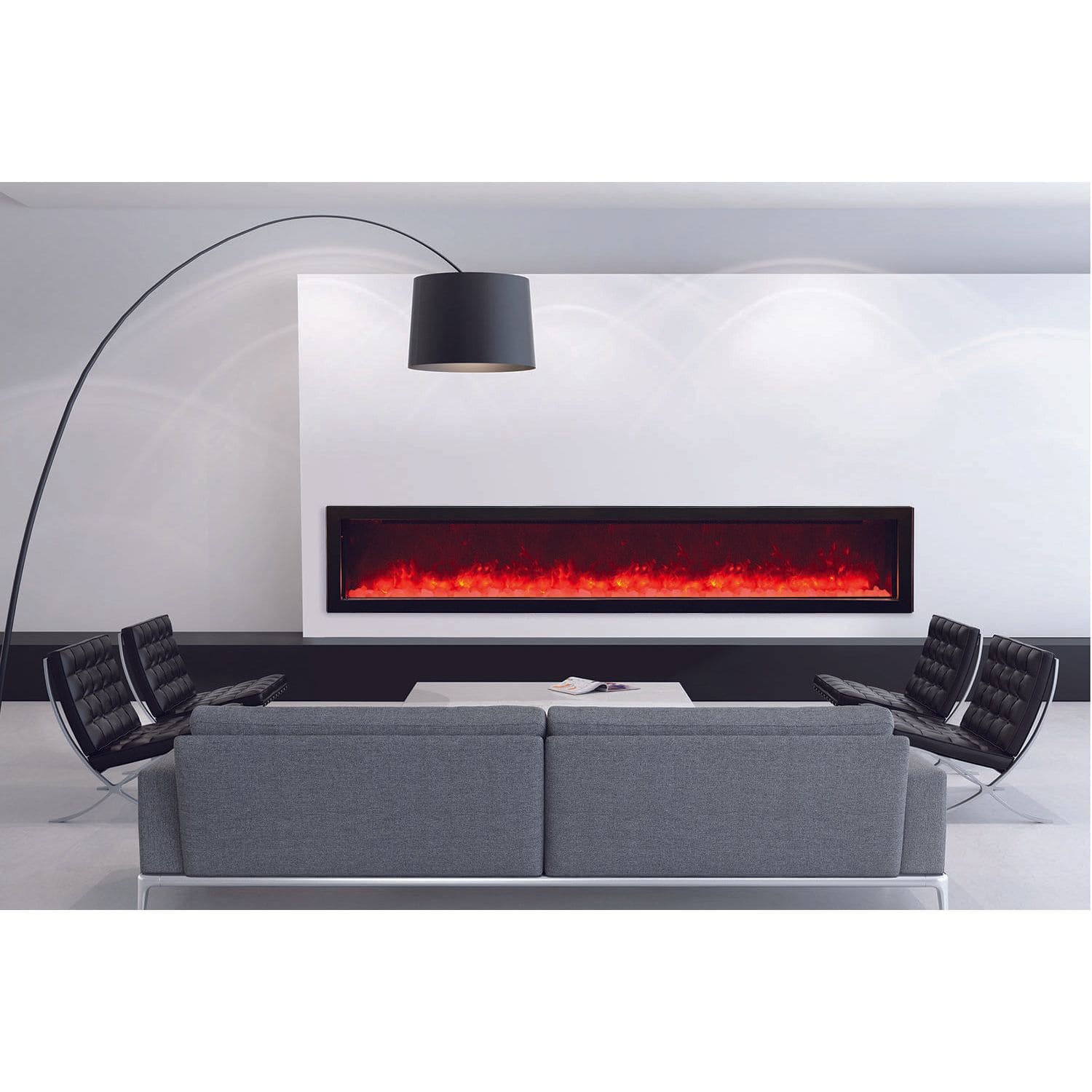 Amantii Panorama 88-inch Slim Built-in Indoor/Outdoor Linear Electric Fireplace SAMPLE PHOTO