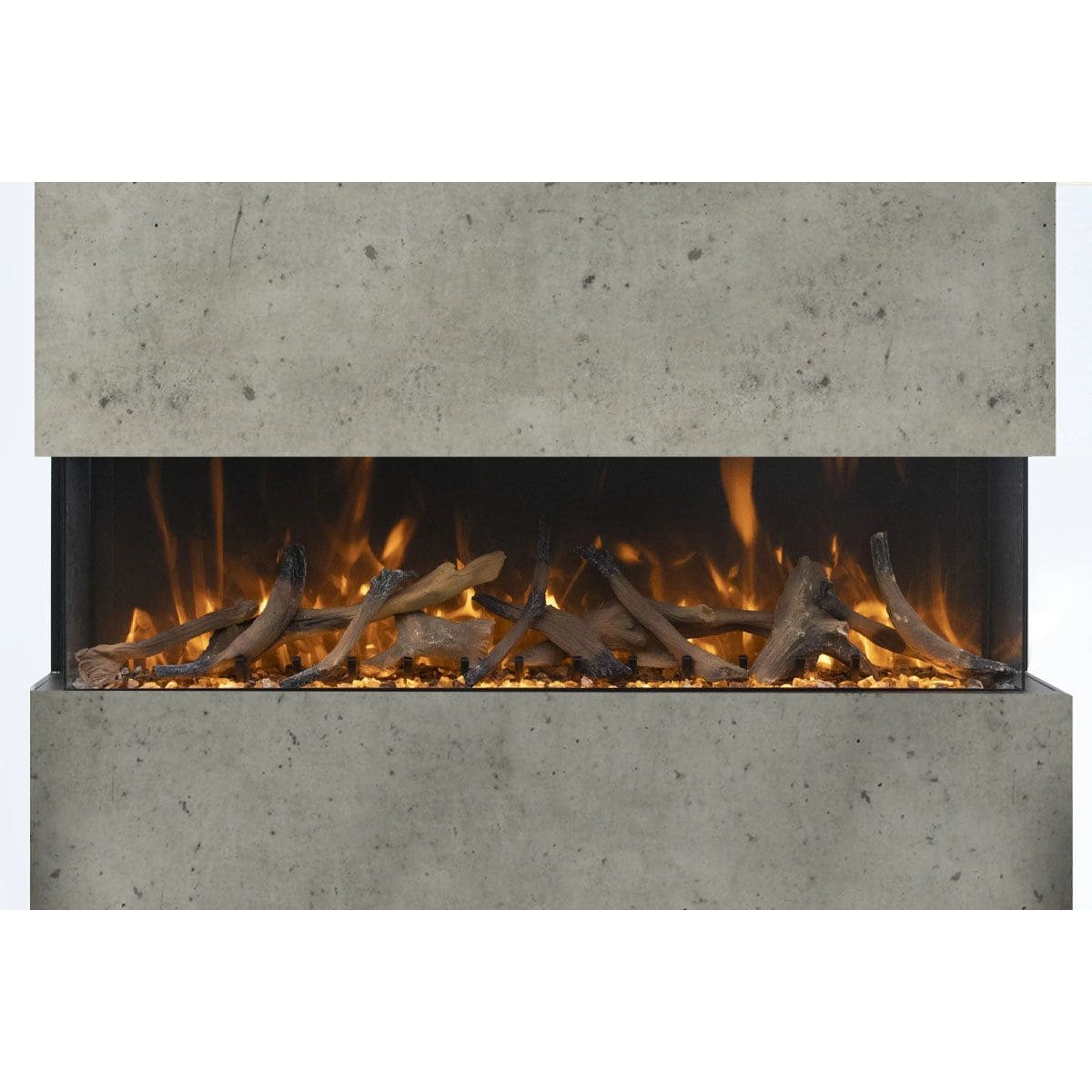 Amantii Panorama Tru View 50-inch 3-Sided View Built In Indoor/Outdoor Electric Fireplace FRONT VIEW