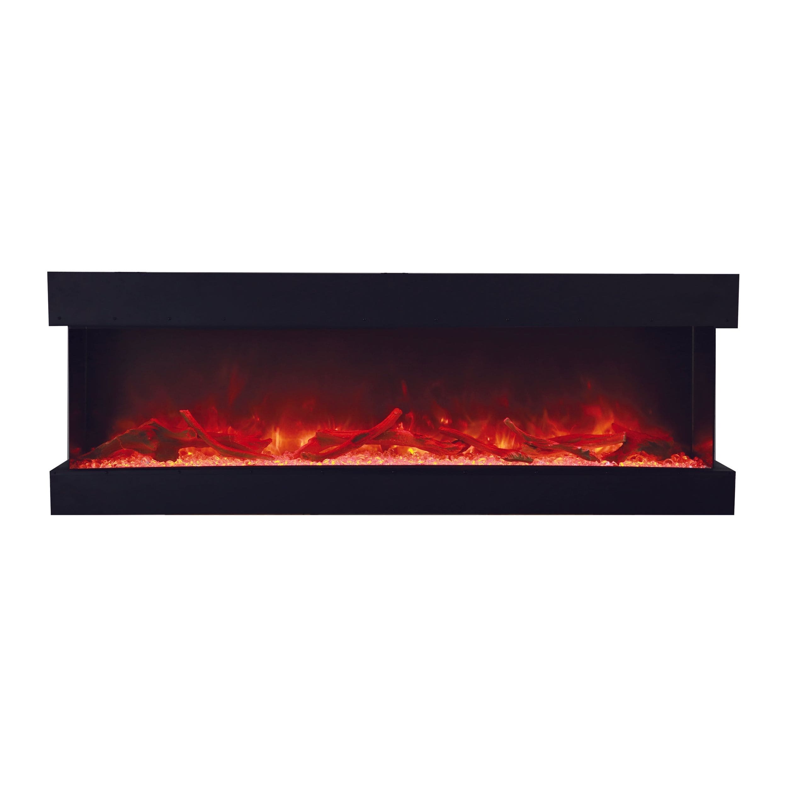 Amantii Panorama Tru View 72-inch 3-Sided View Built In Indoor/Outdoor Electric Fireplace FRONT VIEW