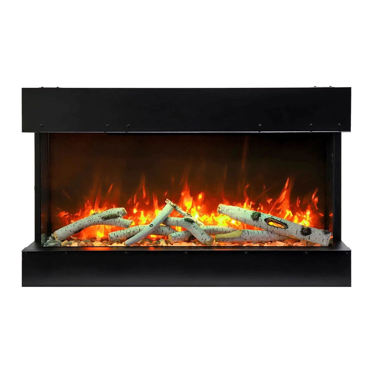 Amantii Panorama Tru View Slim 30-inch 3-Sided Built In Indoor/Outdoor Electric Fireplace FRONT VIEW