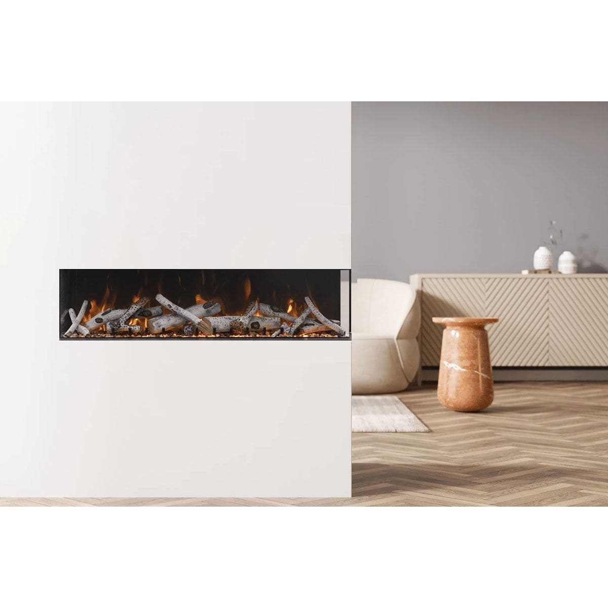 Amantii Panorama Tru View Slim 30-inch 3-Sided Built In Indoor/Outdoor Electric Fireplace SAMPLE PHOTO