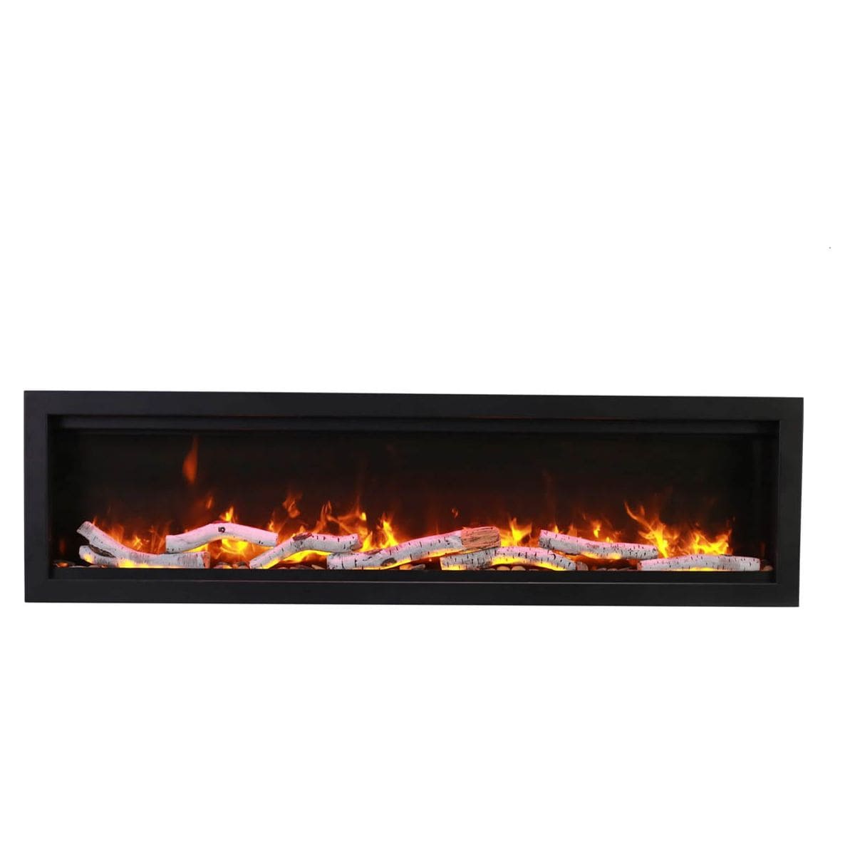Amantii Symmetry 100'' Recessed Linear Indoor/Outdoor Electric Fireplace FRONT VIEW