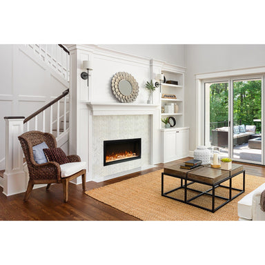 Amantii Symmetry 34'' Extra Tall & Deep Recessed Linear Indoor/Outdoor Electric Fireplace SAMPLE PHOTO