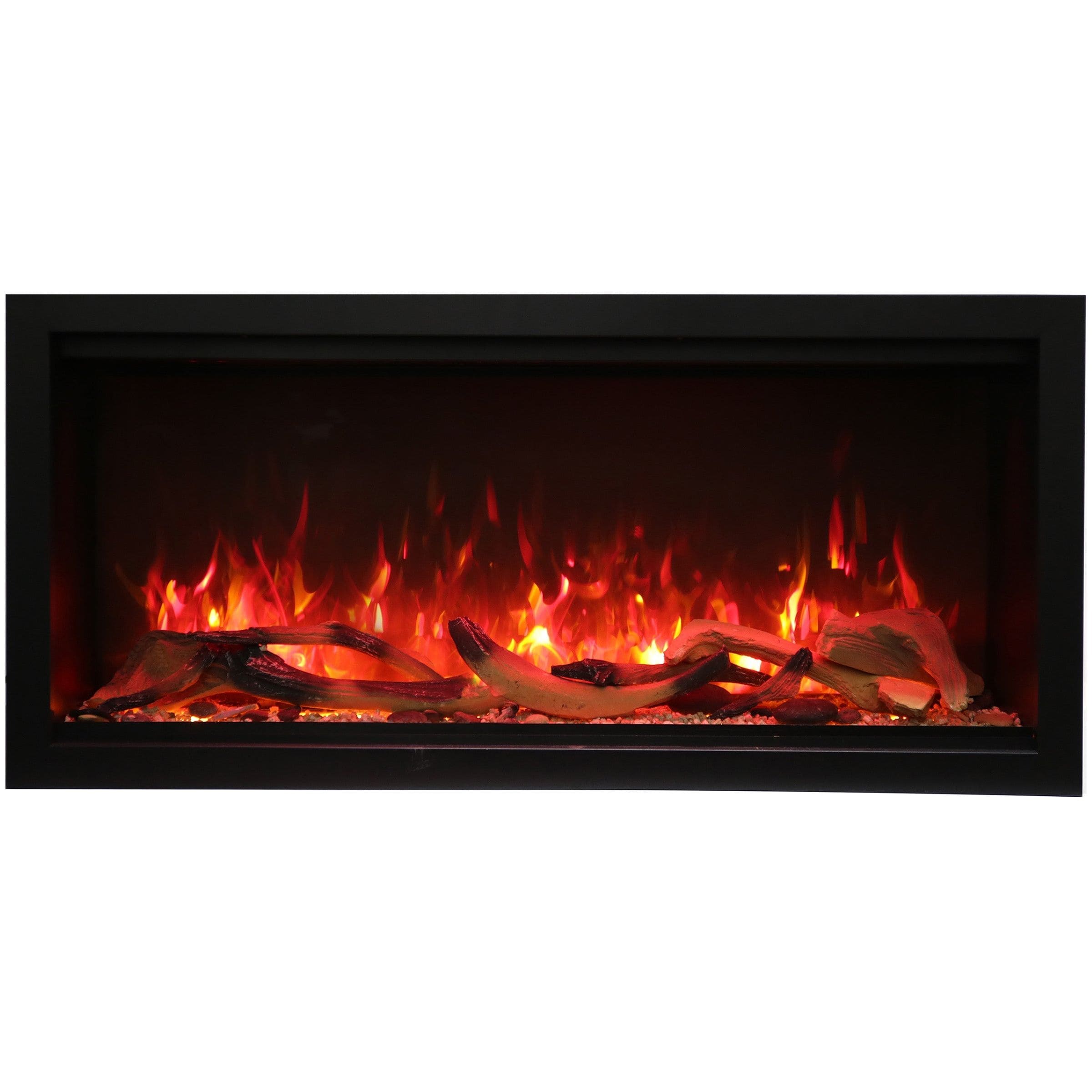 Amantii Symmetry 34'' Extra Tall & Deep Recessed Linear Indoor/Outdoor Electric Fireplace