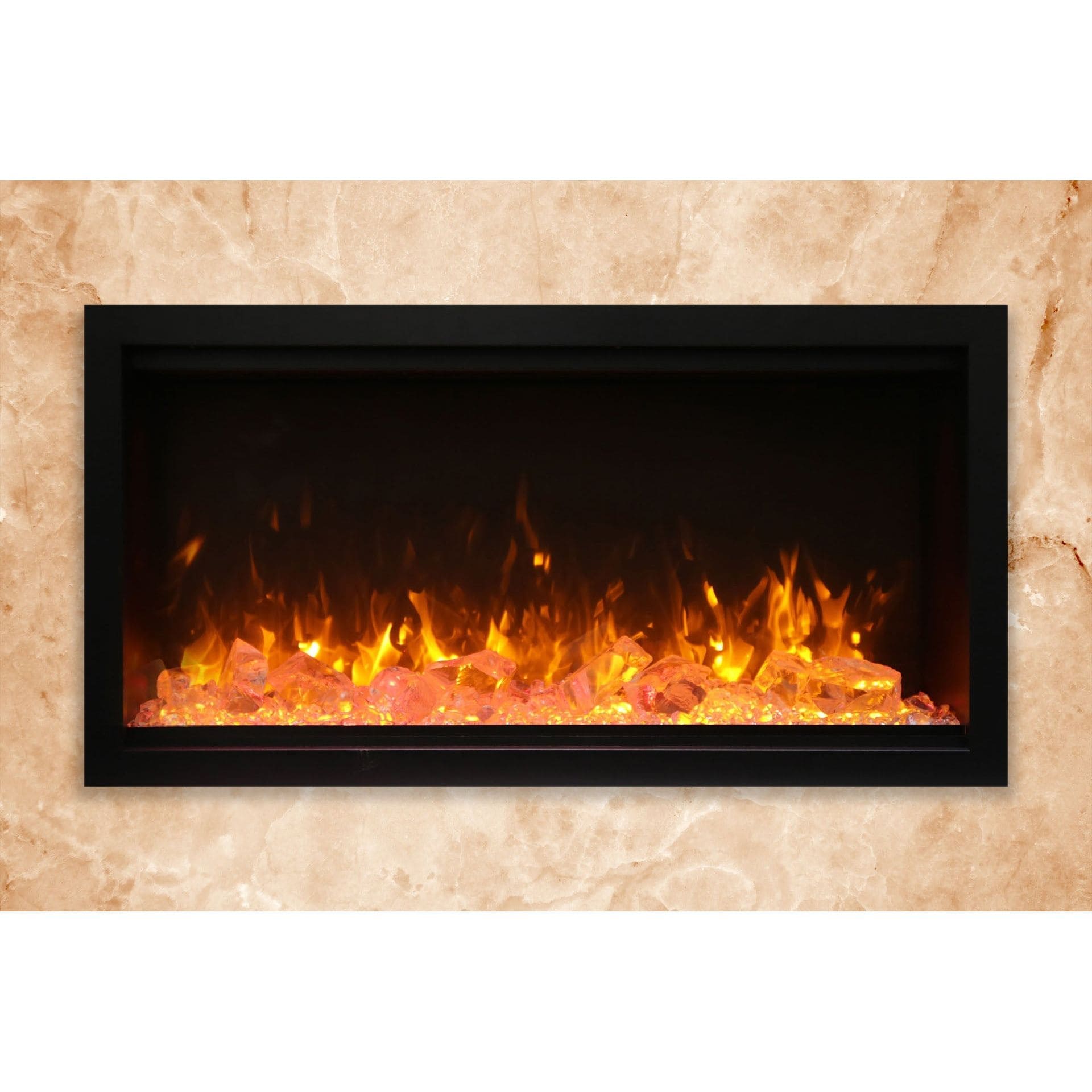 Amantii Symmetry 34'' Extra Tall & Deep Recessed Linear Indoor/Outdoor Electric Fireplace SAMPLE PHOTO