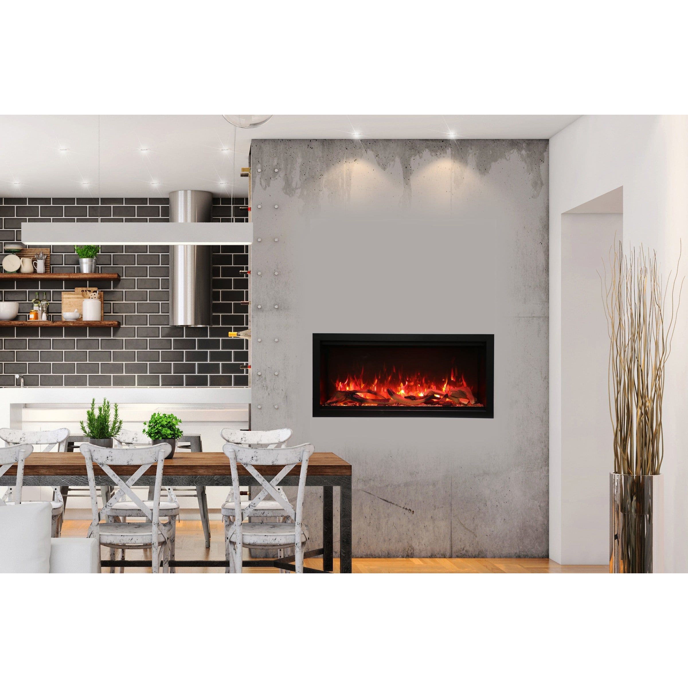 Amantii Symmetry 42'' Extra Tall & Deep Recessed Linear Indoor/Outdoor Electric Fireplace SAMPLE PHOTO