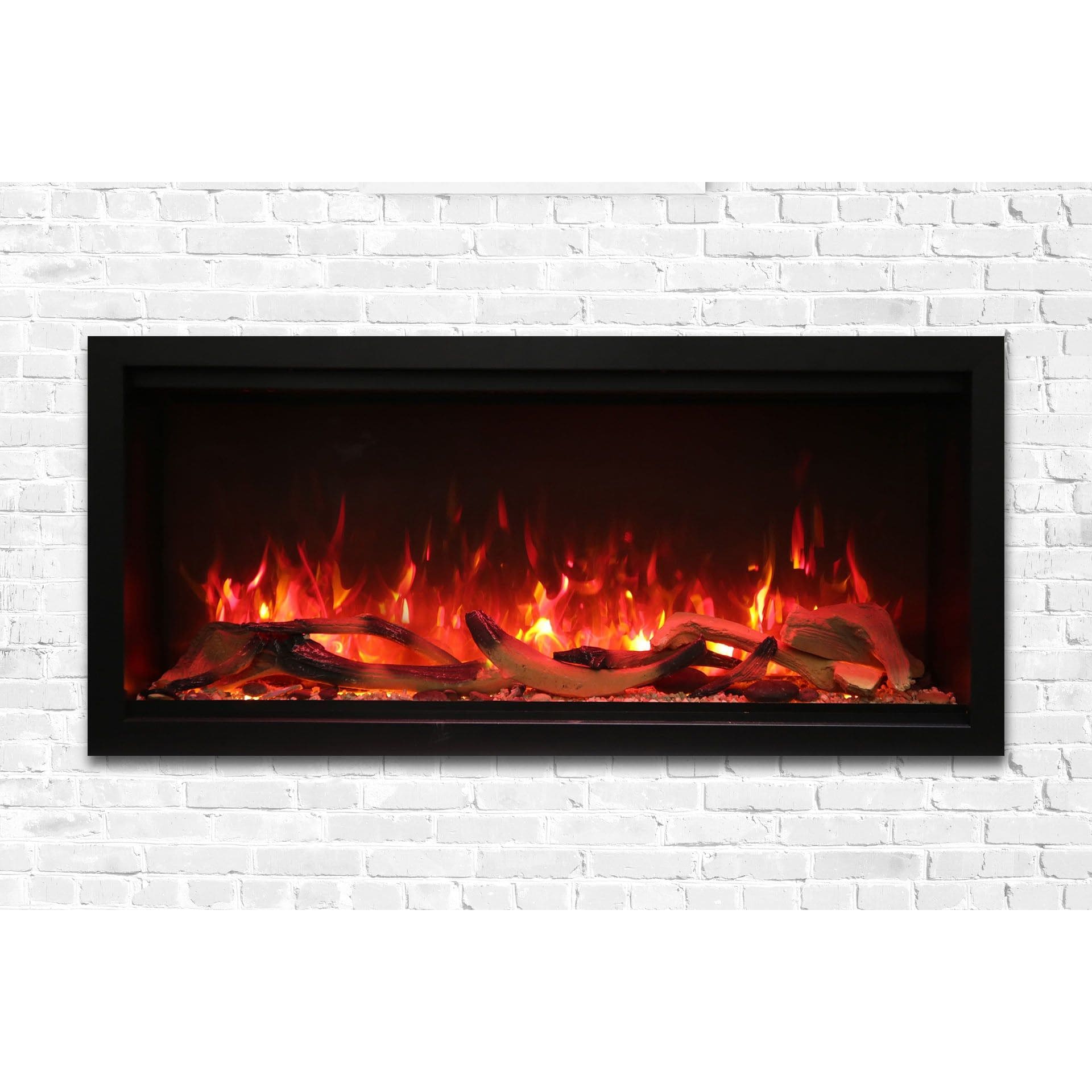 Amantii Symmetry 42'' Extra Tall & Deep Recessed Linear Indoor/Outdoor Electric Fireplace COLOR AND DESIGN OPTION