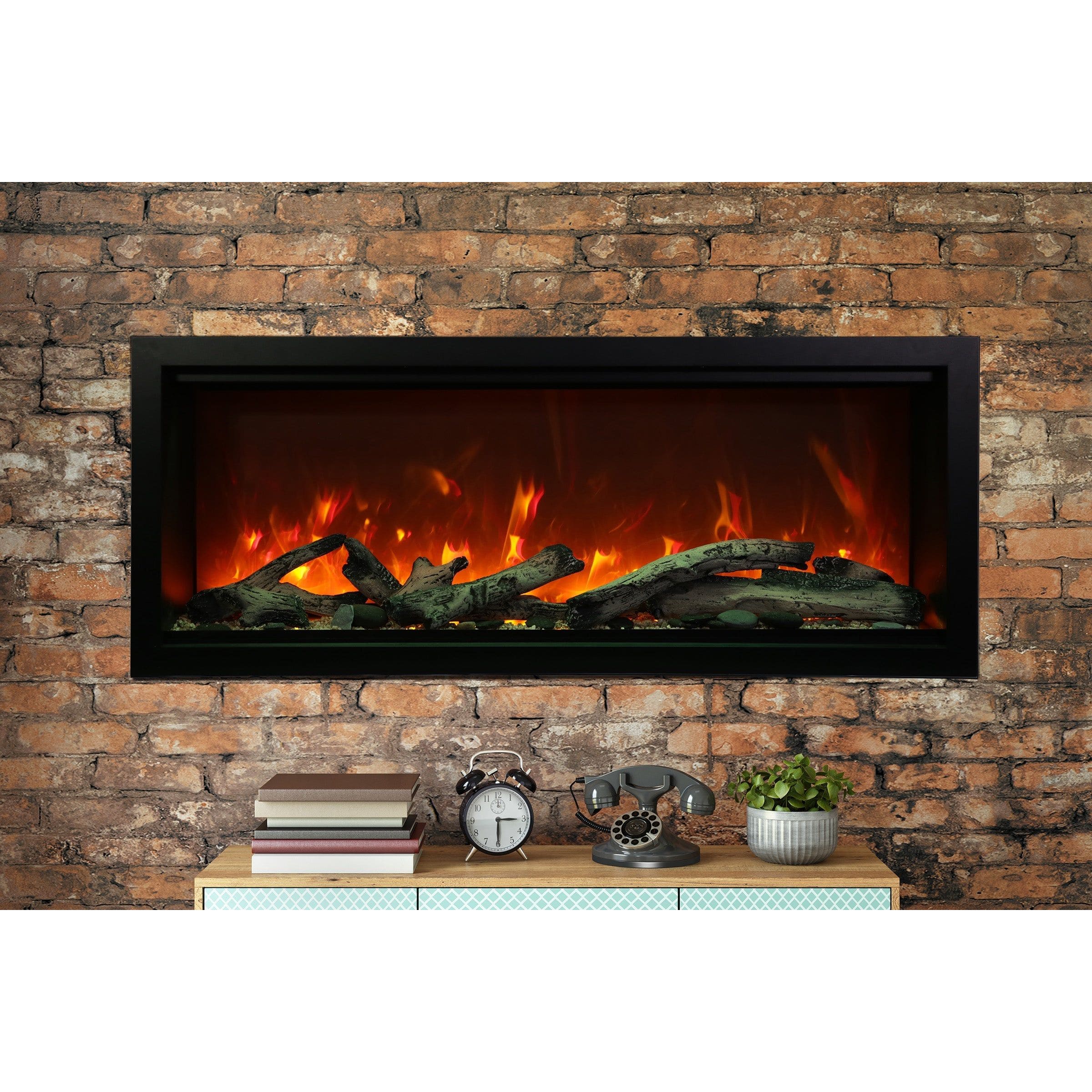 Amantii Symmetry 50'' Extra Tall & Deep Recessed Linear Indoor/Outdoor Electric Fireplace SAMPLE PHOTO