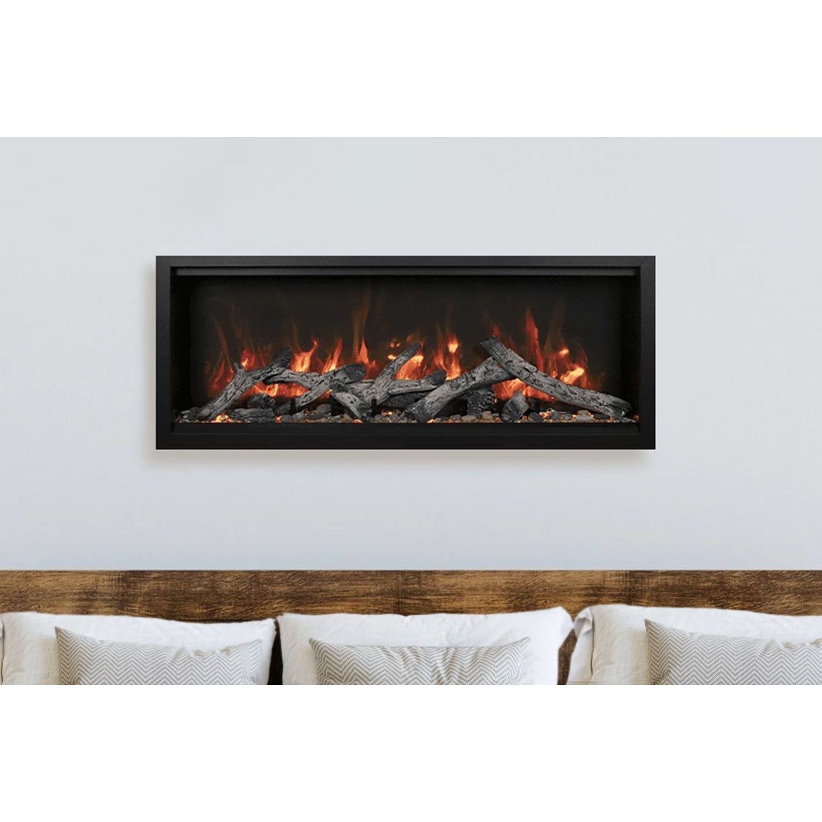 Amantii Symmetry 60'' Extra Tall & Deep Recessed Linear Indoor/Outdoor Electric Fireplace SAMPLE PHOTO