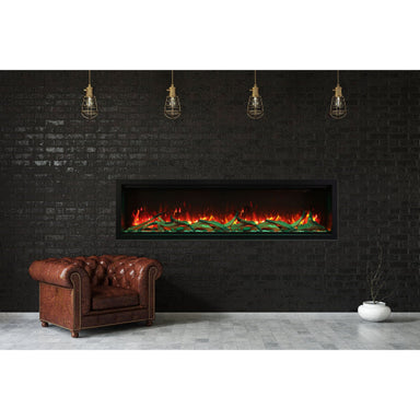 Amantii Symmetry 74'' Extra Tall & Deep Recessed Linear Indoor/Outdoor Electric Fireplace SAMPLE PHOTO